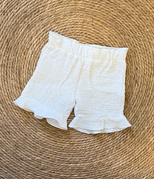 Wit hydrofiel ruffle short