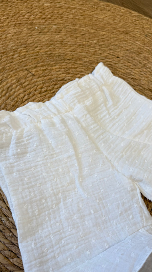 Wit hydrofiel ruffle short