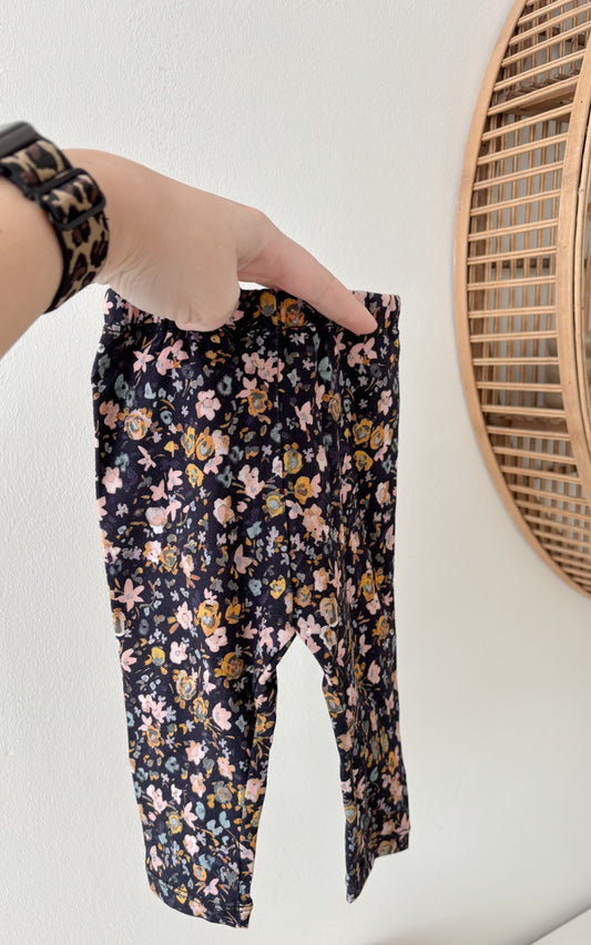 Legging bloem blauw