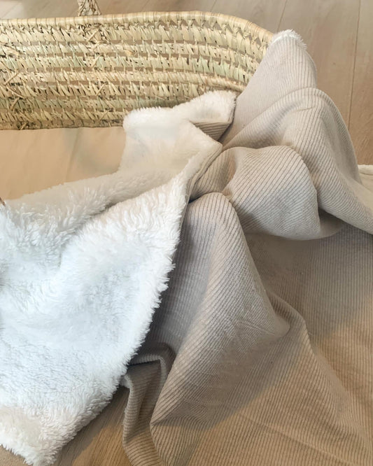 Teddy deken rib beige