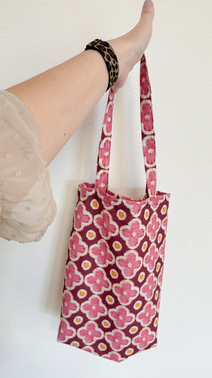 Canvastas bloem roze