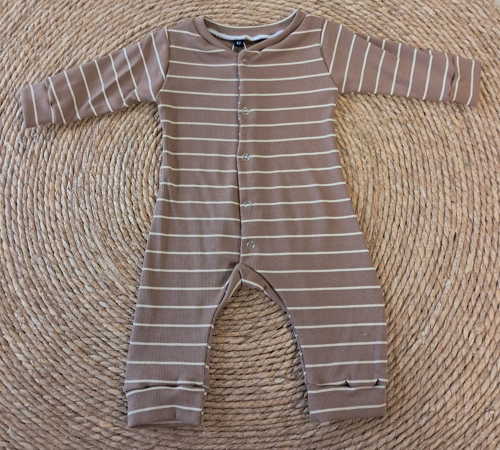 Boxpakje rib bruin / beige streep