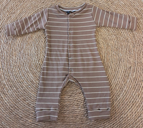 Boxpakje rib bruin / beige streep