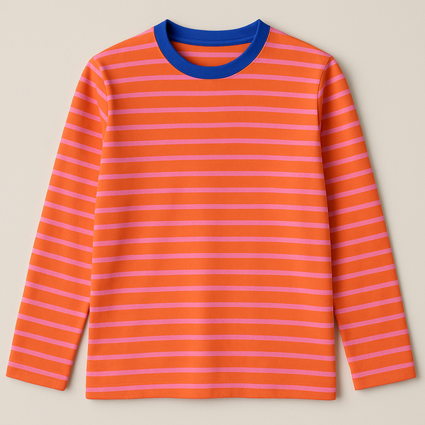 Longesleeve oranje roze gestreept