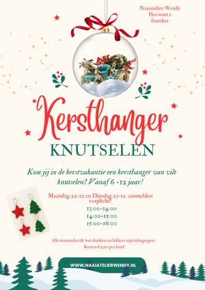 Kersthanger van vilt knutselmiddag