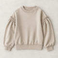 Sweater ruffle mouw crème