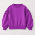 Sweater ruffle mouw violet