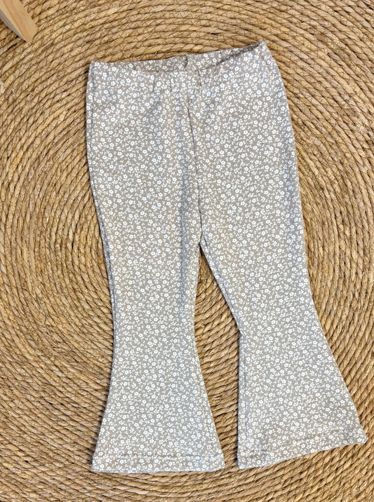 Flared broekje minefleur beige