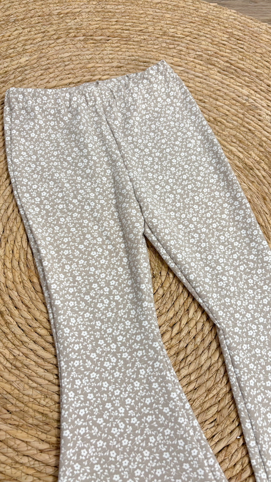 Flared broekje minefleur beige